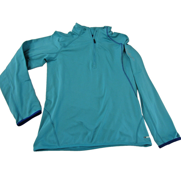 Solomon Blue 3/4 Zip Athletic Top Women's Medium Yoga Outdoor Sport Minimal - Picture 1 of 8